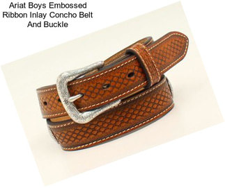 Ariat Boys Embossed Ribbon Inlay Concho Belt And Buckle