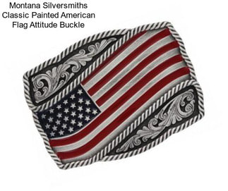 Montana Silversmiths Classic Painted American Flag Attitude Buckle