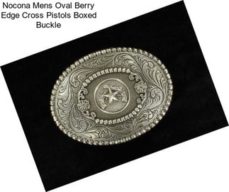 Nocona Mens Oval Berry Edge Cross Pistols Boxed Buckle