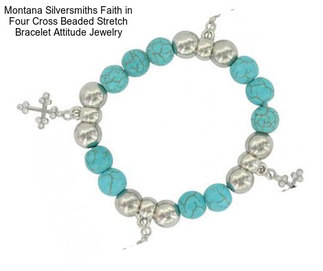 Montana Silversmiths Faith in Four Cross Beaded Stretch Bracelet Attitude Jewelry
