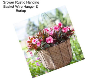 Grower Rustic Hanging Basket Wire Hanger & Burlap