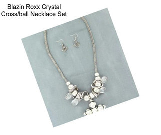 Blazin Roxx Crystal Cross/ball Necklace Set