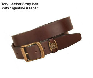 Tory Leather Strap Belt With Signature Keeper