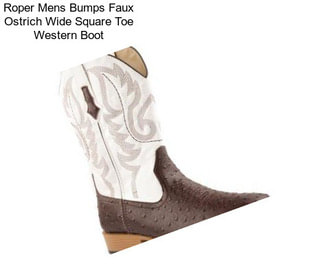 Roper Mens Bumps Faux Ostrich Wide Square Toe Western Boot