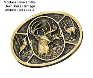 Montana Silversmiths Deer Brass Heritage Attitude Belt Buckle