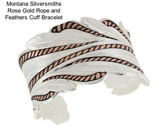 Montana Silversmiths Rose Gold Rope and Feathers Cuff Bracelet