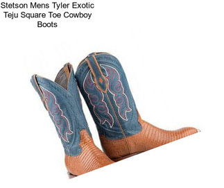 Stetson Mens Tyler Exotic Teju Square Toe Cowboy Boots