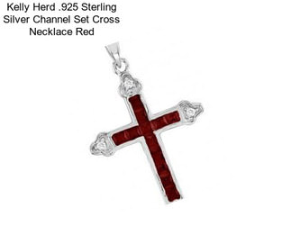 Kelly Herd .925 Sterling Silver Channel Set Cross Necklace Red