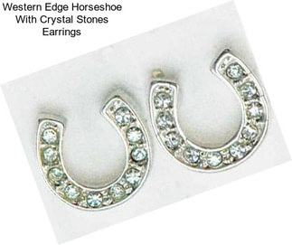 Western Edge Horseshoe With Crystal Stones Earrings