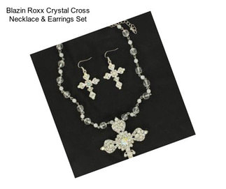 Blazin Roxx Crystal Cross Necklace & Earrings Set