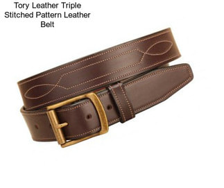 Tory Leather Triple Stitched Pattern Leather Belt