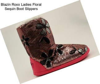 Blazin Roxx Ladies Floral Sequin Boot Slippers