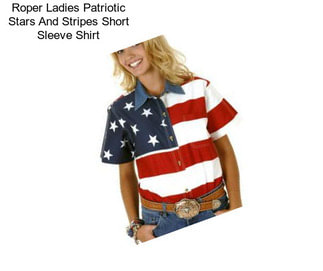 Roper Ladies Patriotic Stars And Stripes Short Sleeve Shirt