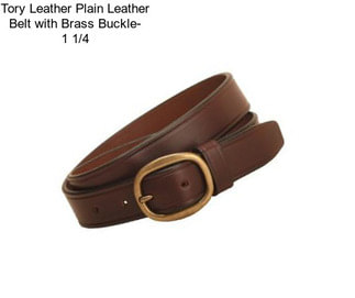 Tory Leather Plain Leather Belt with Brass Buckle- 1 1/4\