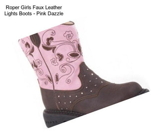 Roper Girls Faux Leather Lights Boots - Pink Dazzle