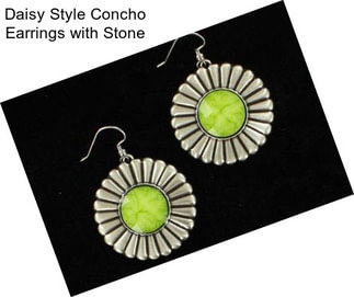 Daisy Style Concho Earrings with Stone