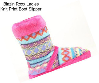 Blazin Roxx Ladies Knit Print Boot Slipper