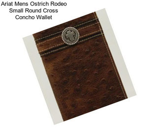Ariat Mens Ostrich Rodeo Small Round Cross Concho Wallet