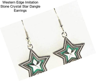 Western Edge Imitation Stone Crystal Star Dangle Earrings