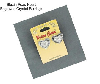 Blazin Roxx Heart Engraved Crystal Earrings