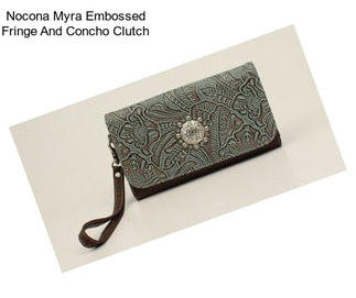 Nocona Myra Embossed Fringe And Concho Clutch