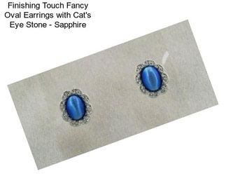Finishing Touch Fancy Oval Earrings with Cat\'s Eye Stone - Sapphire