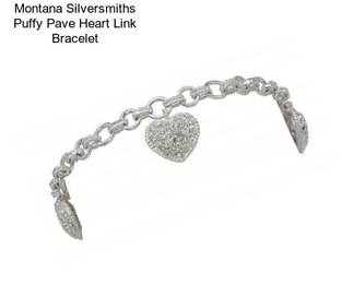 Montana Silversmiths Puffy Pave Heart Link Bracelet