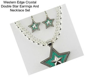 Western Edge Crystal Double Star Earrings And Necklace Set