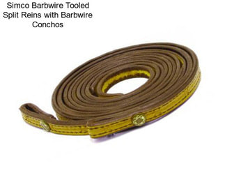 Simco Barbwire Tooled Split Reins with Barbwire Conchos