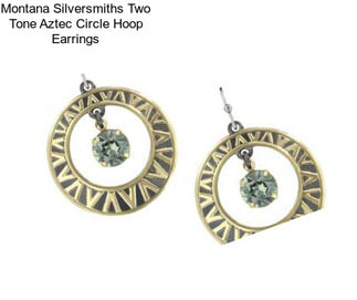 Montana Silversmiths Two Tone Aztec Circle Hoop Earrings