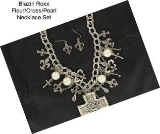 Blazin Roxx Fleur/Cross/Pearl Necklace Set