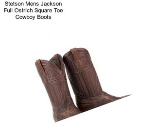 Stetson Mens Jackson Full Ostrich Square Toe Cowboy Boots