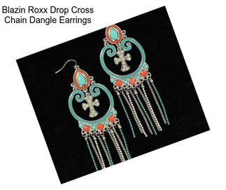 Blazin Roxx Drop Cross Chain Dangle Earrings