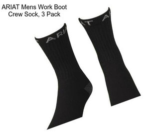 ARIAT Mens Work Boot Crew Sock, 3 Pack