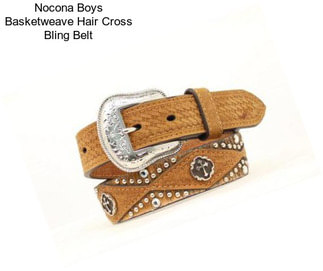 Nocona Boys Basketweave Hair Cross Bling Belt