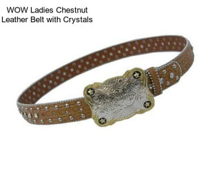 WOW Ladies Chestnut Leather Belt with Crystals