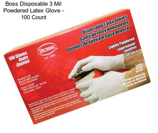 Boss Disposable 3 Mil Powdered Latex Glove - 100 Count