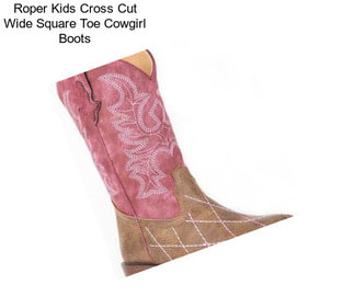 Roper Kids Cross Cut Wide Square Toe Cowgirl Boots