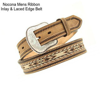 Nocona Mens Ribbon Inlay & Laced Edge Belt