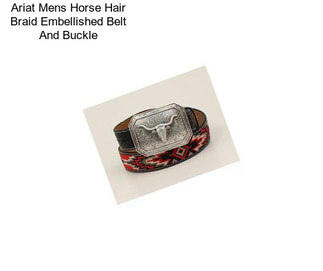 Ariat Mens Horse Hair Braid Embellished Belt And Buckle