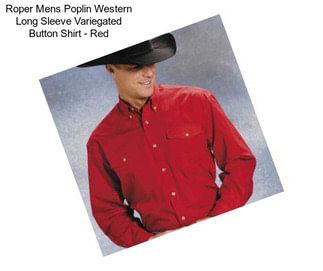 Roper Mens Poplin Western Long Sleeve Variegated Button Shirt - Red