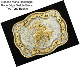 Nocona Mens Rectangle Rope Edge Saddle Bronc Two Tone Buckle