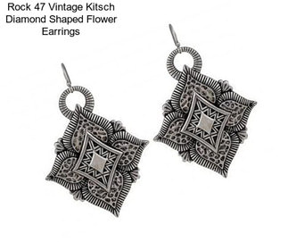 Rock 47 Vintage Kitsch Diamond Shaped Flower Earrings