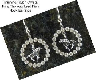 Finishing Touch Crystal Ring Thoroughbred Fish Hook Earrings