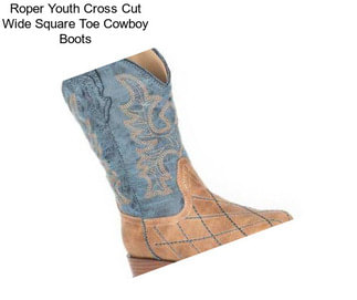 Roper Youth Cross Cut Wide Square Toe Cowboy Boots