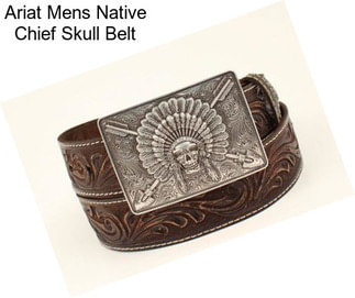 Ariat Mens Native Chief Skull Belt