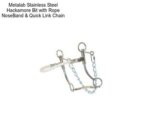 Metalab Stainless Steel Hackamore Bit with Rope NoseBand & Quick Link Chain