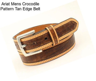 Ariat Mens Crocodile Pattern Tan Edge Belt