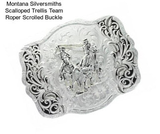 Montana Silversmiths Scalloped Trellis Team Roper Scrolled Buckle