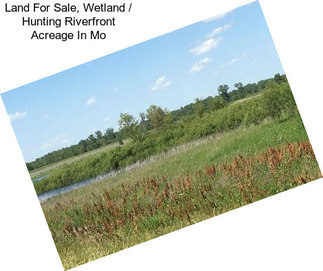 Land For Sale, Wetland / Hunting Riverfront Acreage In Mo